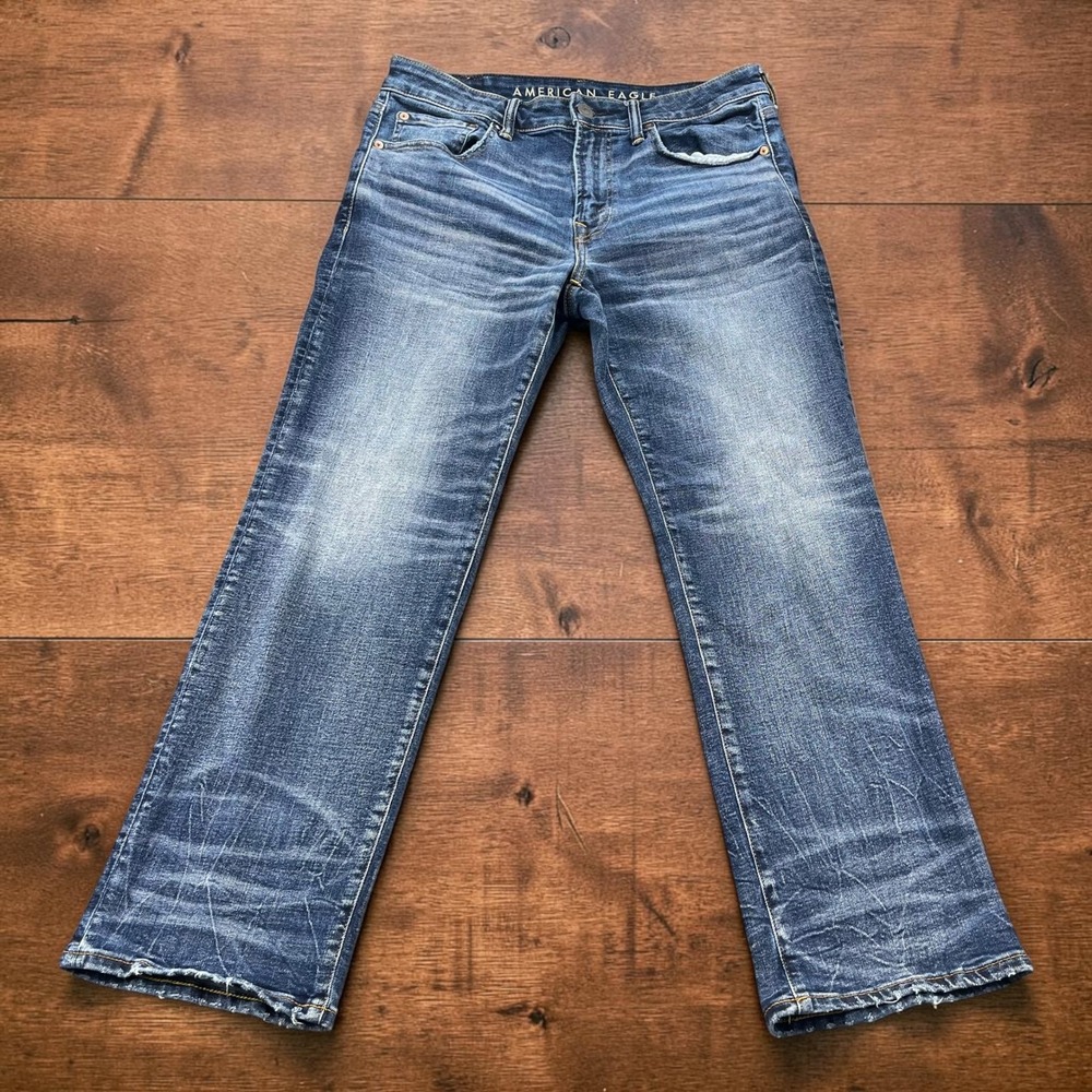 American Eagle Airflex+ Original Bootcut Jeans Mens 32x30 Medium Wash Blue Denim